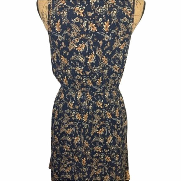Market & Spruce Navy Blue Multicolor Boho Paisley Embroidered Dress - Picture 2 of 8